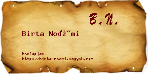 Birta Noémi névjegykártya