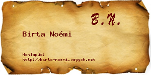 Birta Noémi névjegykártya